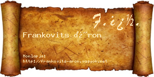 Frankovits Áron névjegykártya