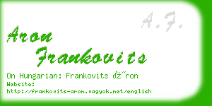 aron frankovits business card